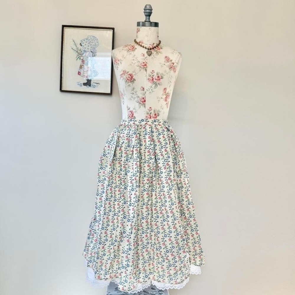 Celine vintage 70s floral cream skirt womens 40 - Picture 1 of 5